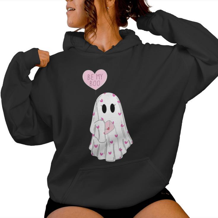 Be My Boo Valentine Cute Heart Ghost Valentine Costume Women Hoodie