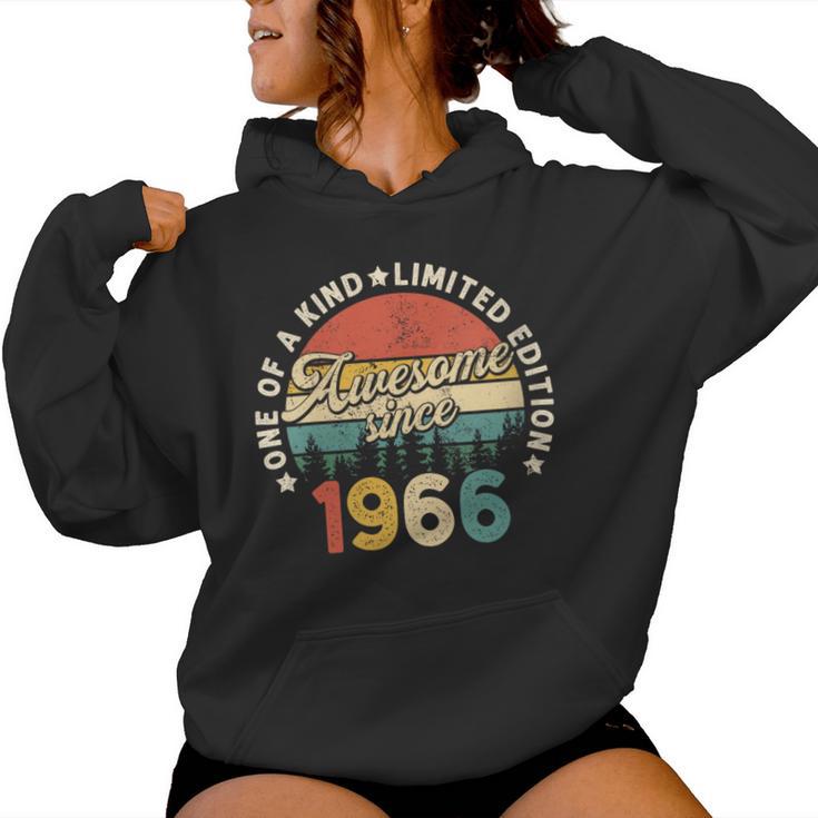 Born In 1966 55Th Birthday Vintage Retro 55 Years Old Women Hoodie