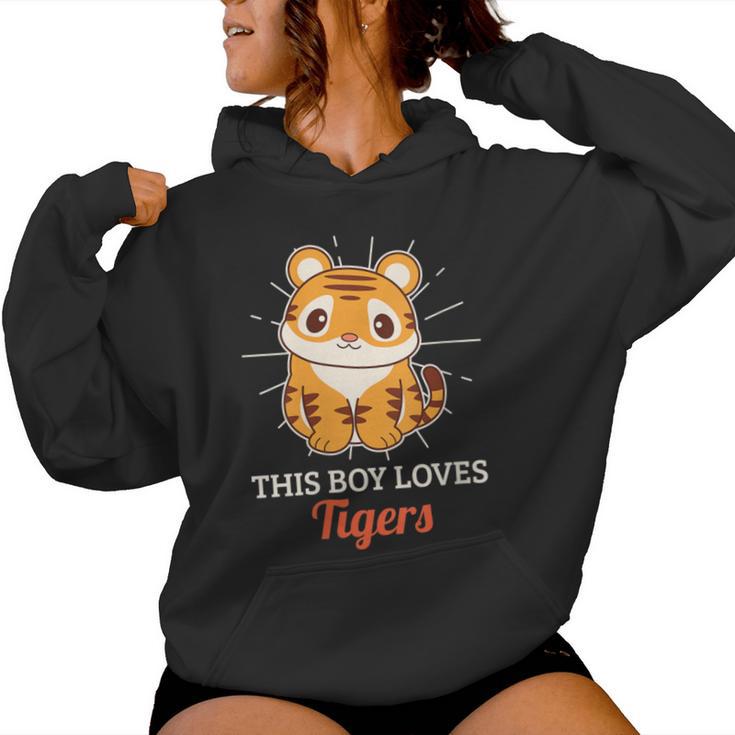 This Boy Loves Tigers Wild Animal Zoo Women Hoodie