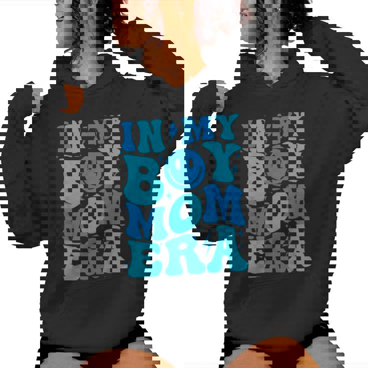 In My Boy Mom Era Retro Groovy Mom Life Happy Mother's Day Women Hoodie