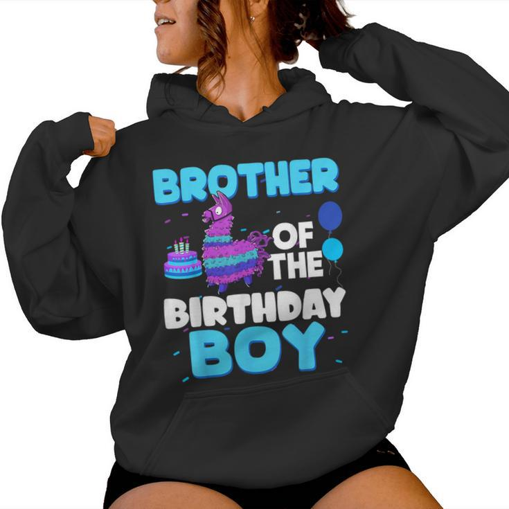 Brother Of The Birthday Boy Llama Family Party Decorations Women Hoodie