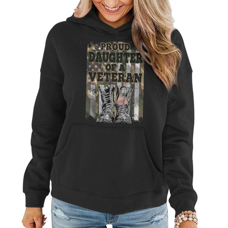 Camouflage American Veteran Proud Daughter Of A Veteran Women Hoodie