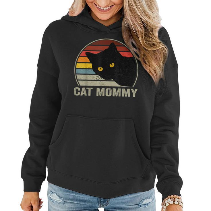 Cat Mommy Vintage 80S Style Cat Retro For Women Cat Mom Women Hoodie