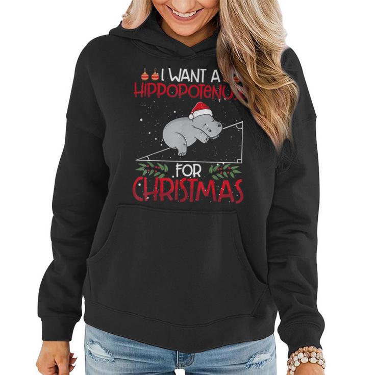 Christmas Math Teacher Hypotenuse Math Hippotenuse Women Hoodie