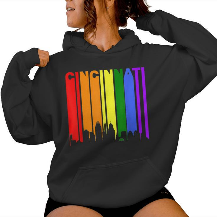 Cincinnati Ohio Downtown Rainbow Lgbt Gay Pride Women Hoodie
