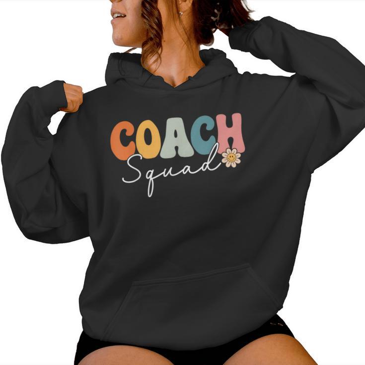 Coach Squad Team Retro Groovy Vintage First Day Of School Women Hoodie