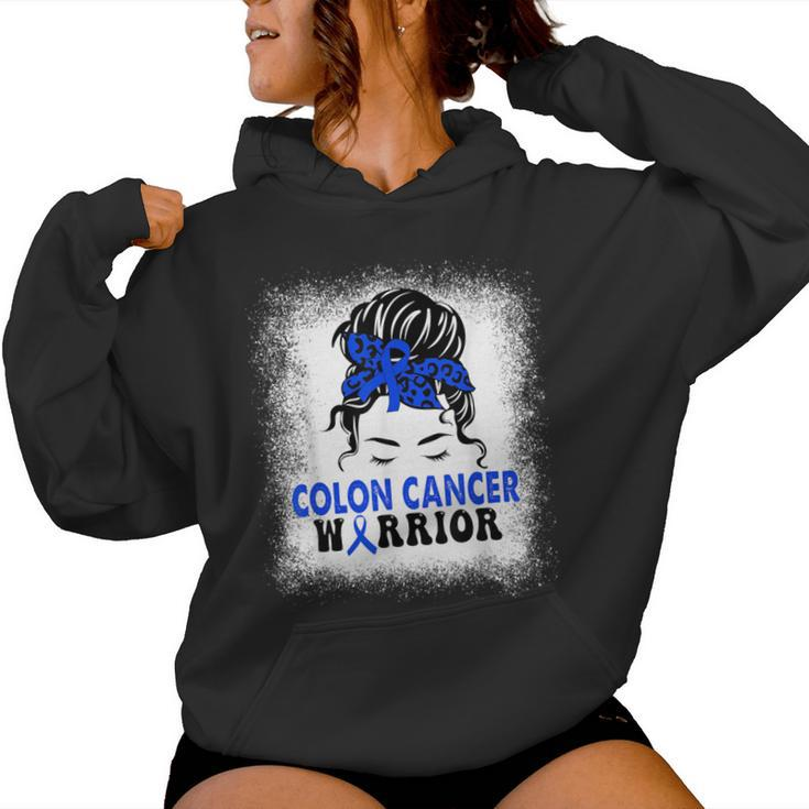 Colon Cancer Awareness Colorectal Cancer Messy Bun Women Hoodie