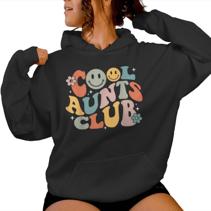 Cool Aunts Club Groovy Retro Smile Aunt Auntie Mother's Day Women Hoodie