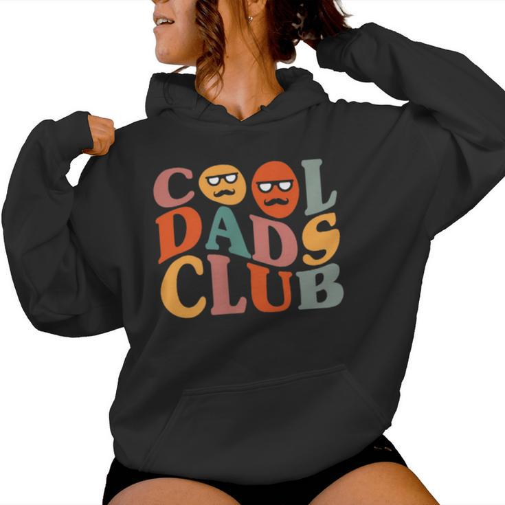 Cool Dads Club Dad Father's Day Retro Groovy Pocket Women Hoodie