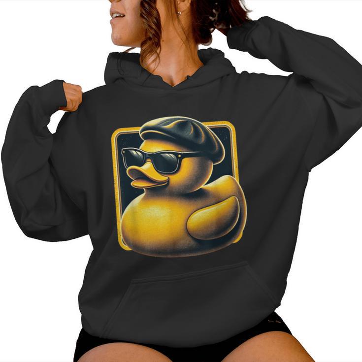 Cooles Entchen Mit Sonnenbrille Duckling Ducky Gummi-Ente Kapuzenpullover für Damen