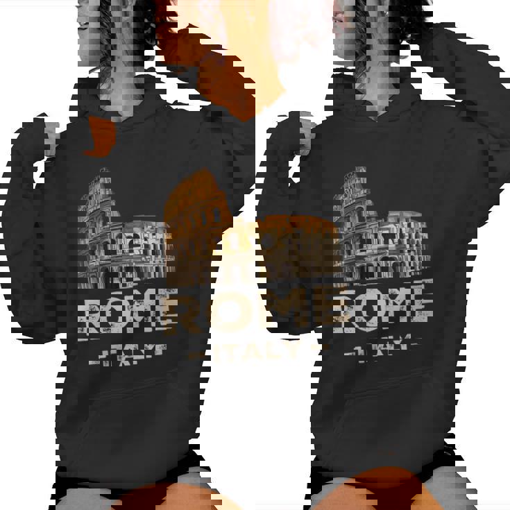 Coolintage Roma Italia Coliseo Souvenirs Roma Italia Cuello Sudadera con capucha para mujer