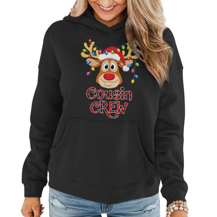 Cousin Crew Christmas Reindeer Santa Hat Xmas Women Women Hoodie