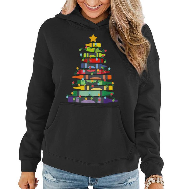 Crayon Christmas Tree Teacher Student Xmas Holiday Pajamas Women Hoodie