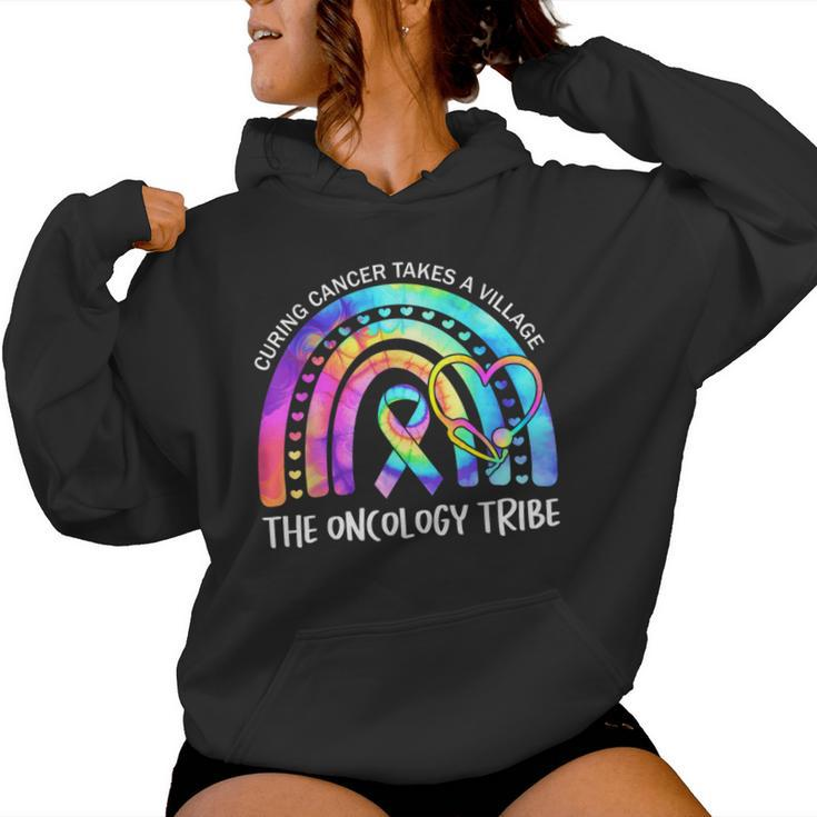 Curing Cancer Takes A Village The Oncology Tribe Nurse Team Women Hoodie