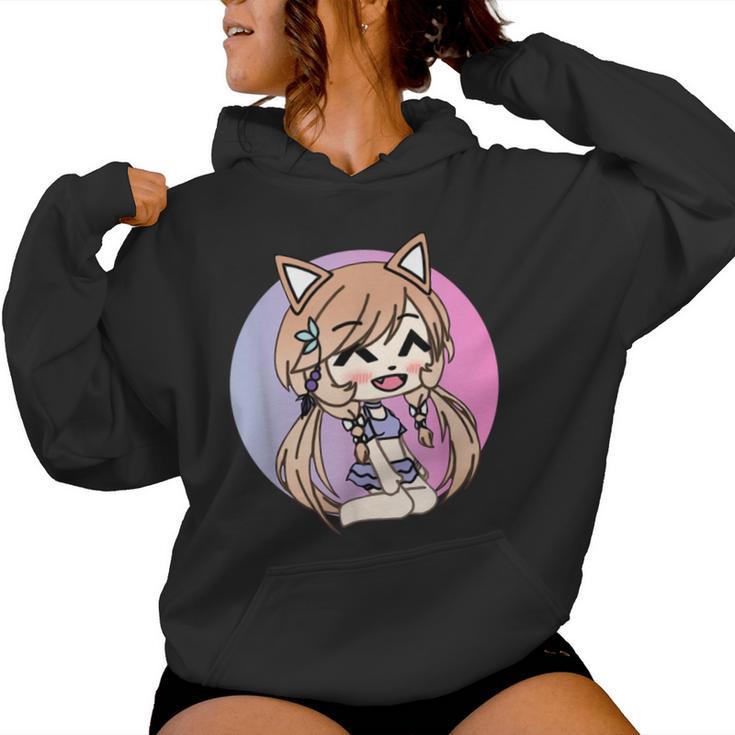 Cute Chibi Style Kawaii Anime Kitty Girl Chan With Cat Ears Women Hoodie