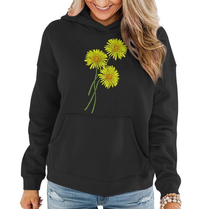 Dandelion & Thistle Bouquet For Yellow Flowers Friends Women Hoodie