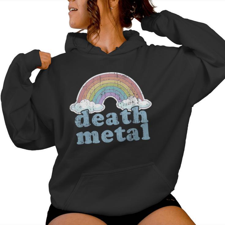 Death Metal Rainbow Retro Vintage Rock Music Metalhead Women Hoodie