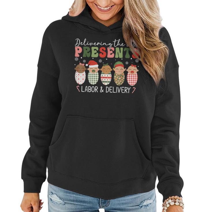 Delivering The Best Presents Labor Delivery Nurse Christmas Women Hoodie