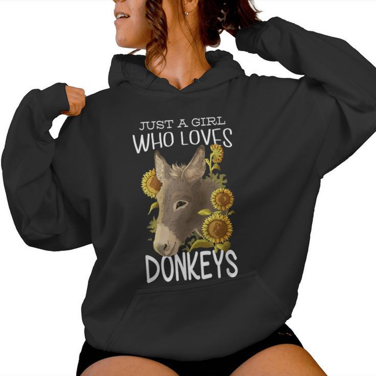 Donkey Lovers Girl Just A Girl Who Loves Donkeys Women Hoodie