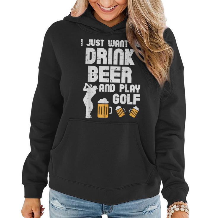 Drink Beer Play Golf Golfing Drinking Team Golfer Dad Women Hoodie