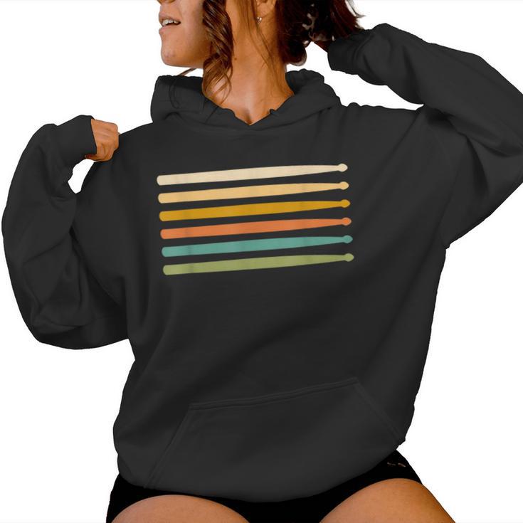 Drum Sticks Drummer For Drumsticks Retro Vintage Women Hoodie