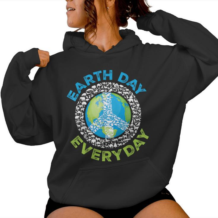 Earth Day Everyday Peace Earth Animals Teacher Women Hoodie