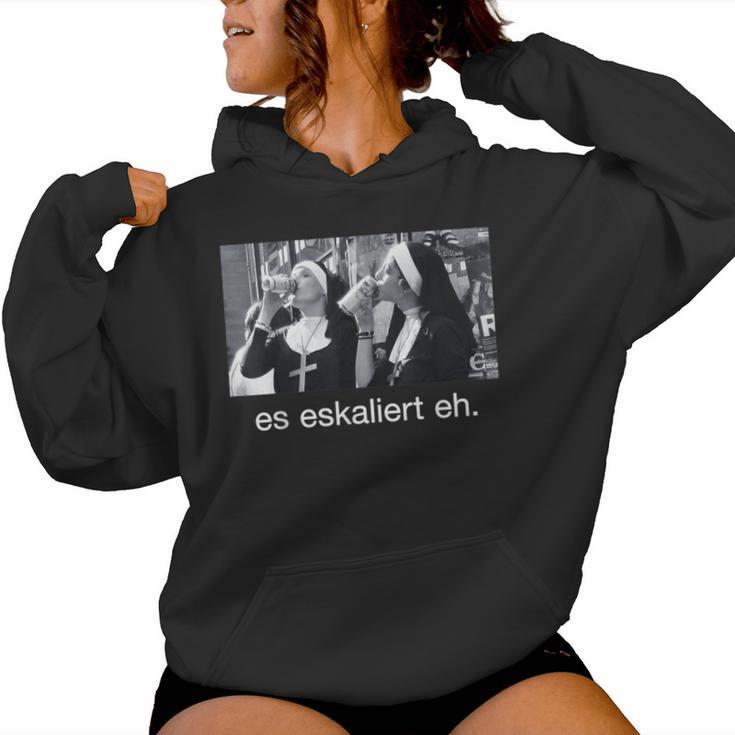 Es Eskaliert Eh X Nonnen Drinking Beer Fun New Bigger Style Kapuzenpullover für Damen