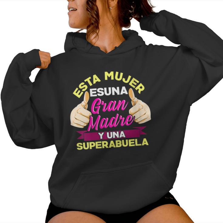 Esta Es Una Gran Madre Y Una Super Abuela Cuello Sudadera con capucha para mujer