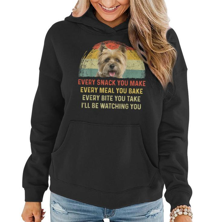 Every Snack You Make Cairn Terrier Dog Mom Dog Dad Retro Women Hoodie