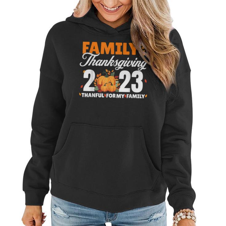 Family Thanksgiving 2023 Fall Turkey Family Group Matching Women Hoodie