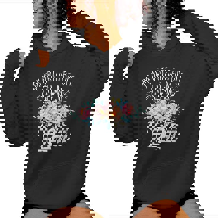 My Favorite People Call Me Lola Floral Birthday Lola Women Hoodie