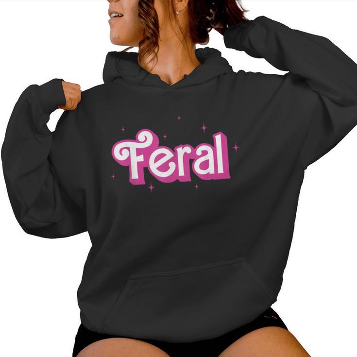 Feral Girl Summer Rap Trap Pink Retro Womens Women Hoodie