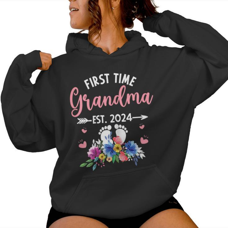 First Time Grandma Est 2024 Mother's Day Grandmother Women Hoodie