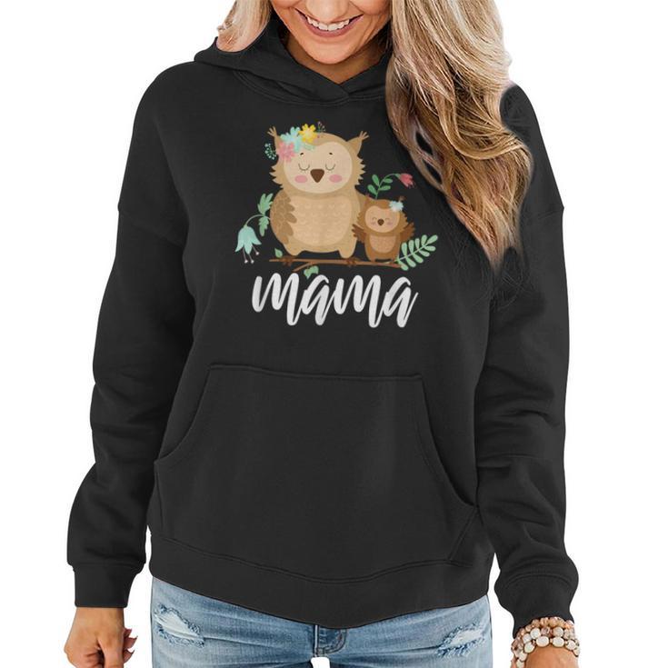 Floral Owl Mom & Baby Mama Animal Mother's Day Owls Lover Women Hoodie