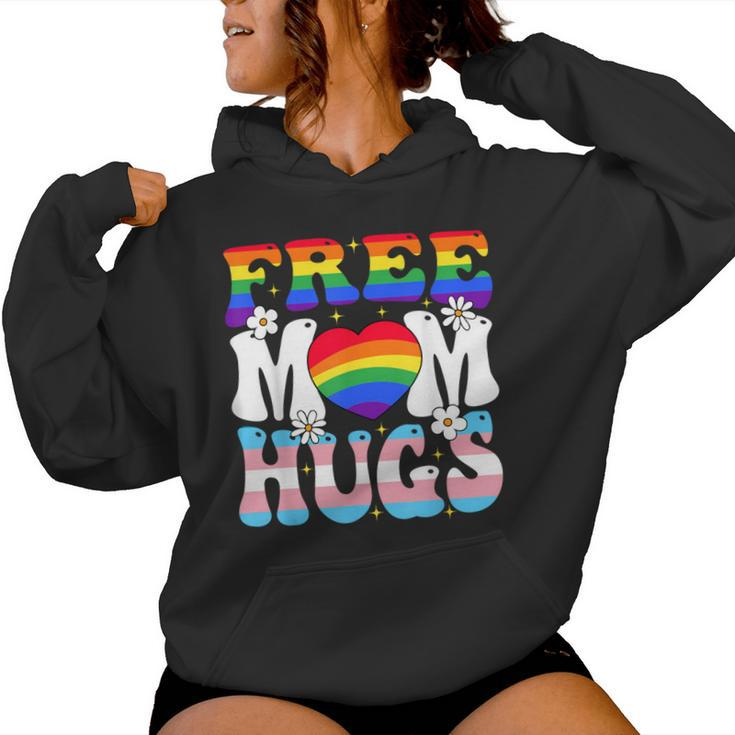 Free Mom Hug Transgender Lesbian Gay Lgbt Pride Rainbow Flag Women Hoodie
