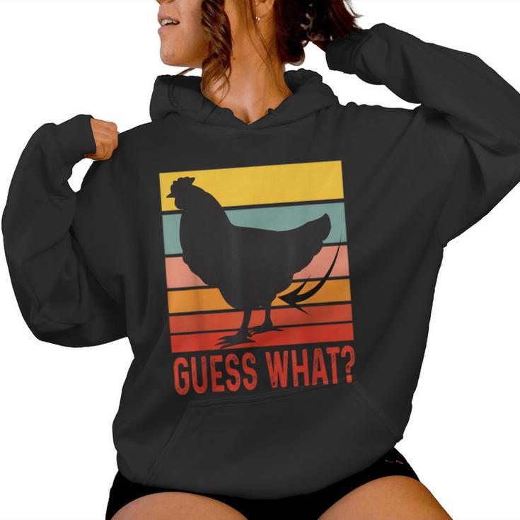 Chicken Butt Guess What Retro Vintage Chicken Thigh Women Hoodie