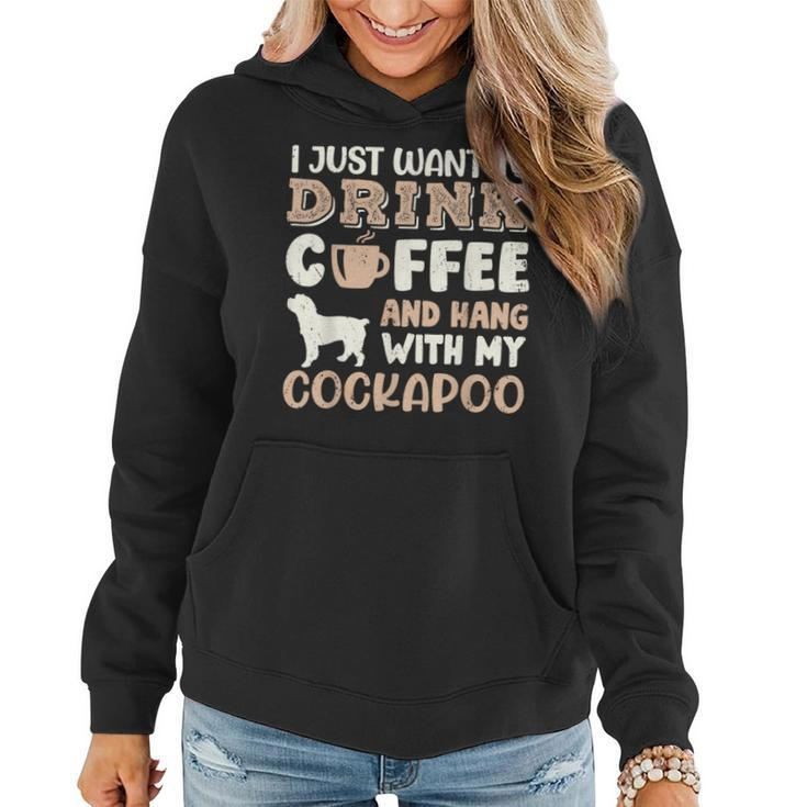Cockapoo Drink Coffee Hand With Dog Mom Women Hoodie