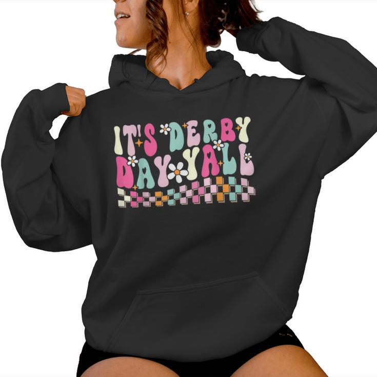 Horse Racing Groovy It's Derby Day Yall Derby Horse Women Hoodie