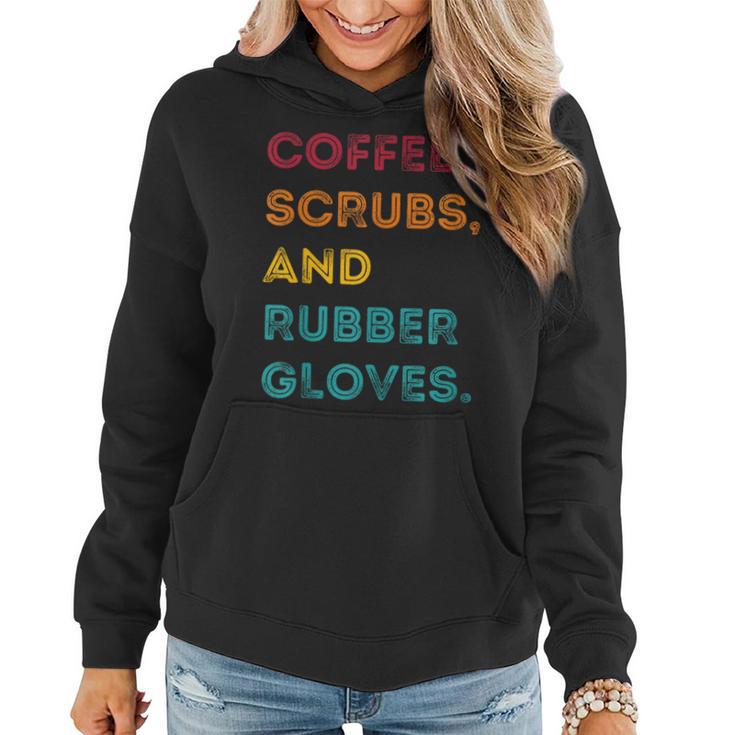 Retro Coffee Scrubs Rubber Gloves Nurse Doctor Medical Women Hoodie