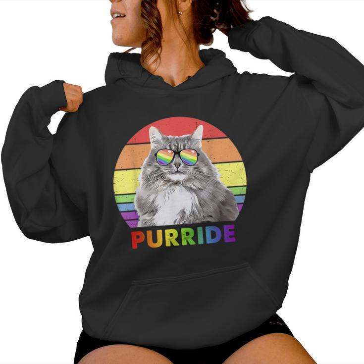 Siberian Cat Rainbow Gay Pride Lgbtq Women Hoodie