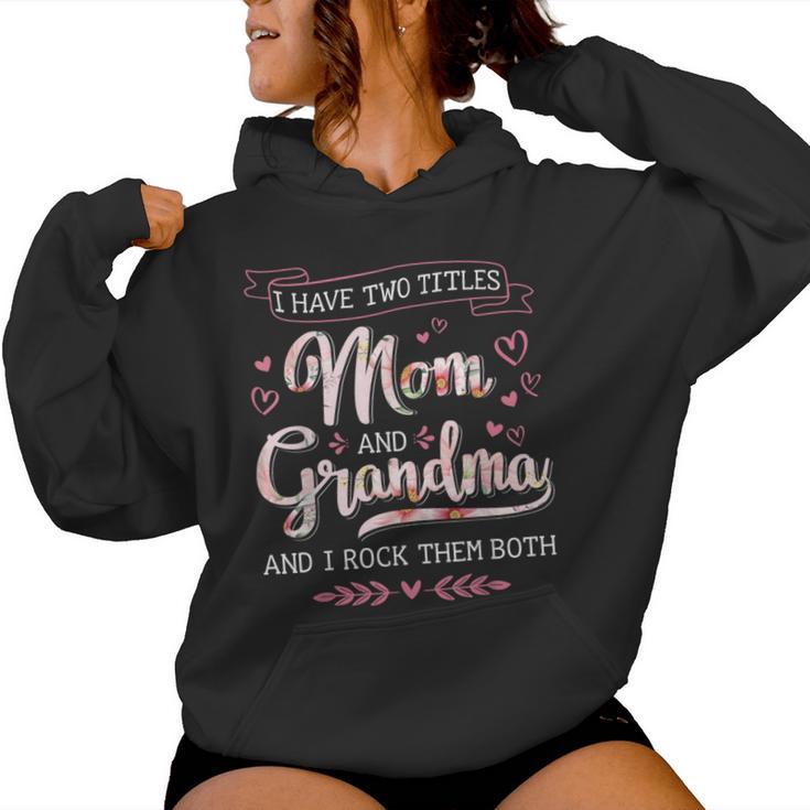 Two Titles Grandma Rock Christmas Birthday Women Hoodie