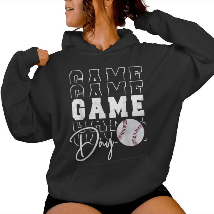 Game Day Vibes Girls Mom Baseball Life Women Hoodie