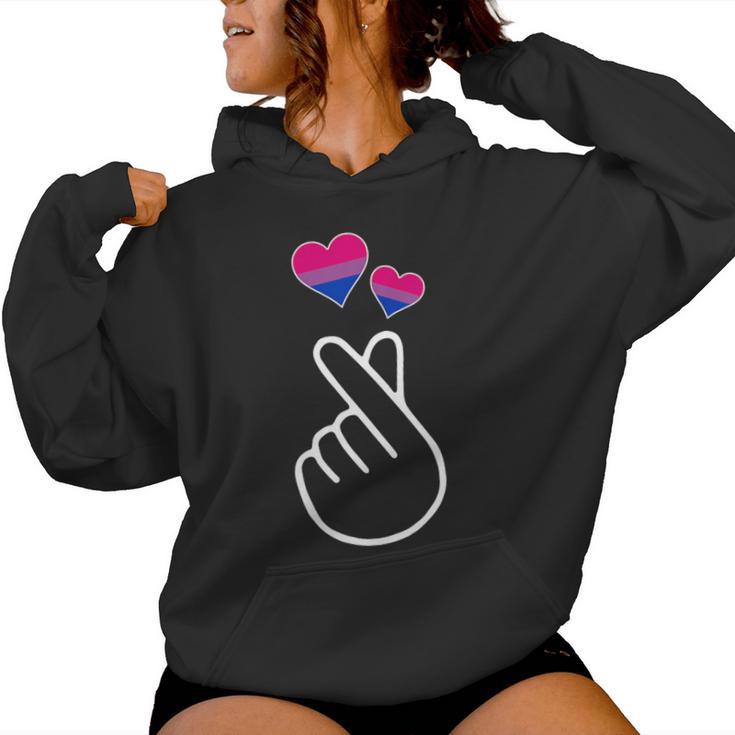 Gay Pride Month Bisexual Lgbtq Korean Finger Heart Love Kpop Women Hoodie