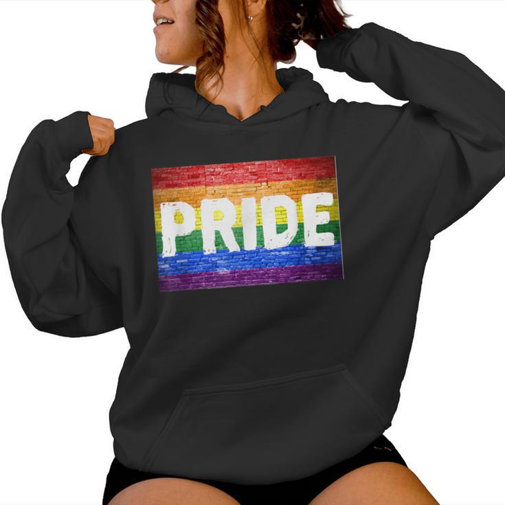 Gay Pride Proud Lgbt Rainbow Graffiti Sign Flag Women Hoodie