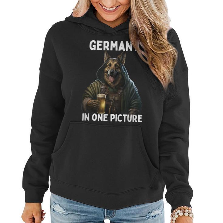 Germany In One Picture German Shepherd Drinking Beer Women Hoodie