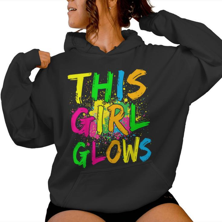 This Girl Glows 80S Retro Costume Party Women Hoodie