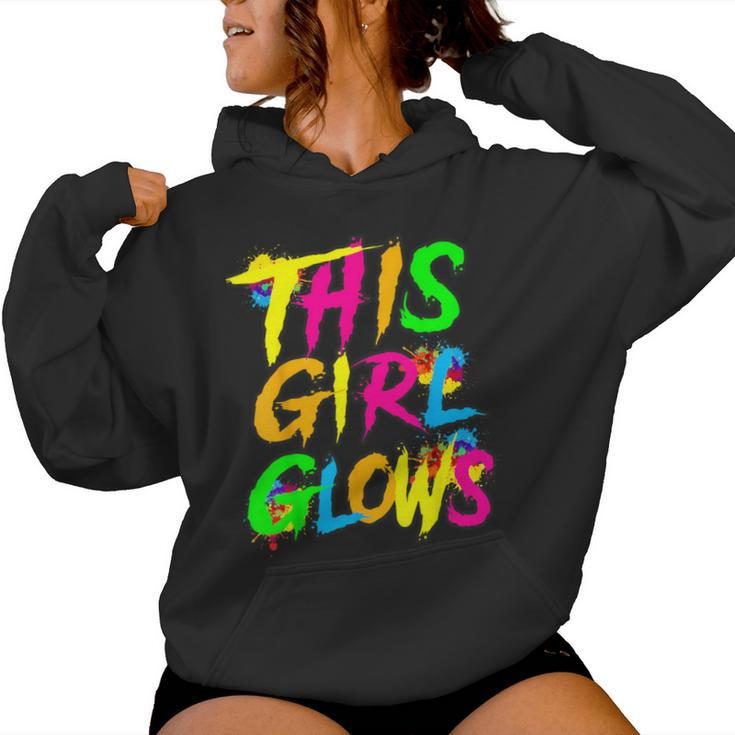This Girl Glows Cute Girls Tie Dye Party Team Women Hoodie
