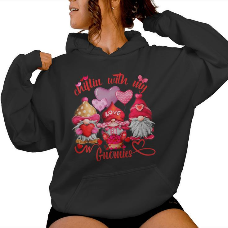 Gnomes Valentines Day T Girl Cute Heart Graphic Women Hoodie
