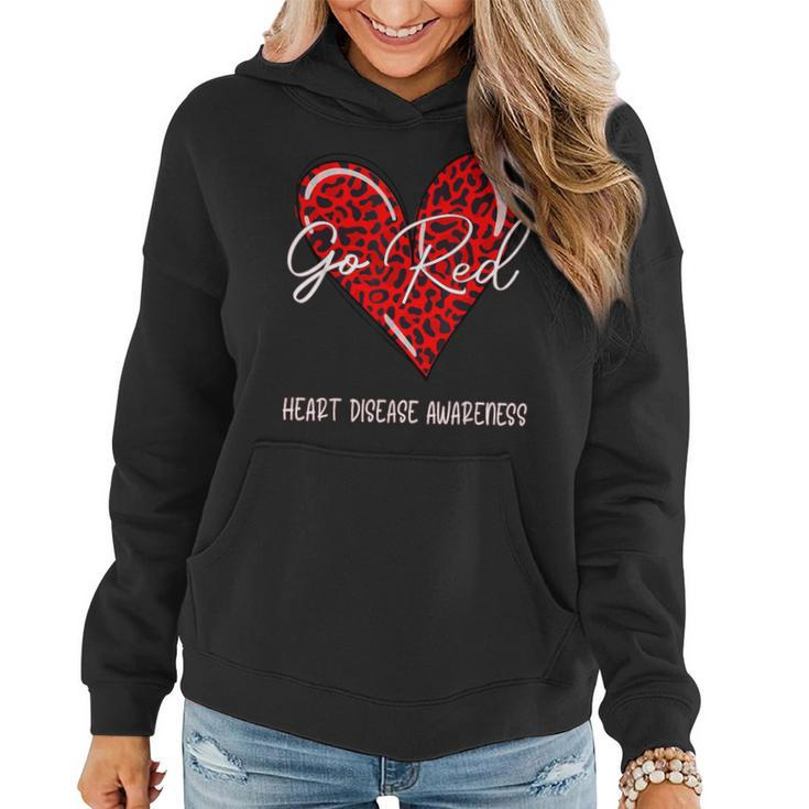 Go Red For Heart Disease Awareness Month Leopard Women Hoodie