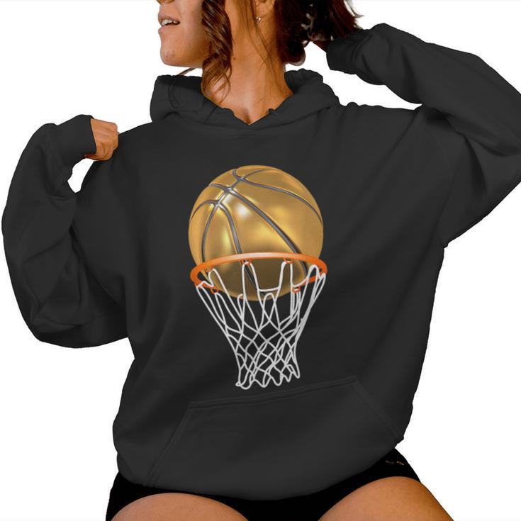 Gold Basketball Trophy Mvp Graphic For Boys Women Hoodie